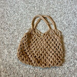 Roxy Tan Woven Tote Bag